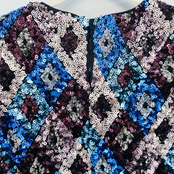 NWT Pomander Place Multi Sequin Jada Blouse, Size Medium - Picture 8 of 8